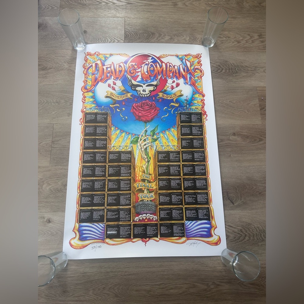Dead and co final tour poster.  Summer 2023 24 x 36.  Numbered and signed.  Mint